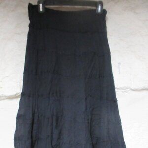 Wet Seal Goth Boho Black Tiered Skirt SzL